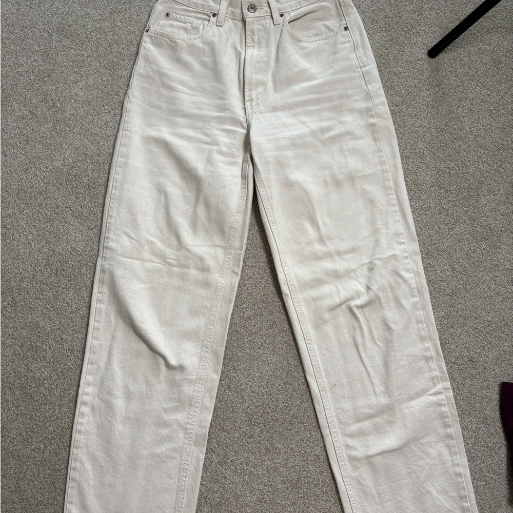 BDG Cream Straight Leg Jeans High-Rise